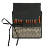 A black fabric roll-up case for knitting needles, with the needles partially visible. Produktbild-Vorschau