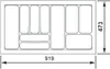 ORGA-BOX I Besteckeinsatz grau 917 x 474 mm für 100 cm Produktbild-Vorschau 2