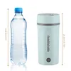 A bottle of water and a portable kettle are shown side-by-side with dimensions indicated. Produktbild-Vorschau