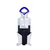 A perfume bottle with a silver and blue cap, standing in a silver holder. Produktbild-Vorschau