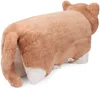 A plush cat toy is shown from the back, with its tail and hindquarters visible. The toy has a brown, furry exterior and a striped fabric on its underside. Náhľad obrázku produktu