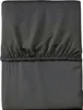 A close-up view of a dark gray fitted sheet, showing the elasticized edge. Produktbild-Vorschau