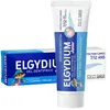 A product shot of Elgydium Junior toothpaste and its packaging. Produktbild-Vorschau