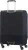 The back view of a black Samsonite spinner suitcase with its handle extended. Produktbild-Vorschau