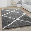 Hochflor Teppich Wohnzimmer Shaggy Skandinavisches Rauten Produktbild-Vorschau 1
