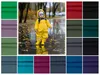 Raincoat Regenjacken-Stoff wasserdicht farbenfroh PU-beschichtet Regenmäntel Matschhosen Farbpalette Produktbild-Vorschau