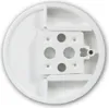 The back of a white plastic balcony door handle. Produktbild-Vorschau