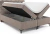 A beige boxspring bed with the mattress lifted to reveal storage space underneath. Produktbild-Vorschau