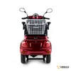 A red electric mobility scooter with a white basket is shown from the front on a white background. Produktbild-Vorschau