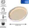 A white and beige twist-off lid for a jar, with various informational graphics and text surrounding it. Produktbild-Vorschau