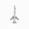 Charm pendentif avec avion coloré argent Voir les images du produit 1