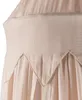 A close-up view of the top portion of a beige fabric canopy, showing decorative scalloped edges. Produktbild-Vorschau