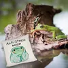 Frosch in blauer Decke Kissen mit Spruch Anti-Stress Kissen Produktbild-Vorschau 5