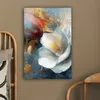 Leinwand Bilder 40x60 cm - Blumen - Weiß - Gold - Kunst - Produktbild-Vorschau 5