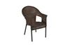 A single brown wicker chair with black legs is shown against a white background. Náhled obrázku produktu