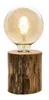 A table lamp with a wooden base and a glass bulb. Produktbild-Vorschau