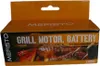 A product box for a battery-operated grill motor, featuring an image of grilled meat. Anteprima dell’immagine prodotto