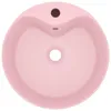 vidaXL umyvadlo s přepadem Matt Pink 36x13 cm Keramika Náhled obrázku produktu 3