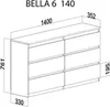 Kommode mit 6 Schubladen breite 140cm Sideboard moderne Produktbild-Vorschau 5