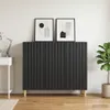 vidaXL Sideboard Schwarz 89 x 34,5 x 80 cm Holzwerkstoff Produktbild-Vorschau 2