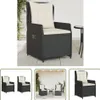 The Living Store Gartensessel 2 Stk. Verstellbar Schwarz Produktbild-Vorschau 1