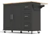 Grote, mobiele keukentafel, 137x43(76)x92 cm, eikenhout, Productafbeelding-voorbeeld 18