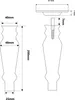 Diagrams showing the dimensions and assembly of furniture legs. Podgląd zdjęcia produktu