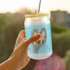 Otter Paar Trinkglas mit Bambusdeckel im Aquarell-Stil Produktbild-Vorschau 3