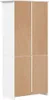 The back view of a white bookshelf with visible particle board panels. Produktbild-Vorschau