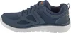 Side view of a blue athletic shoe with a white sole. Voir les images du produit