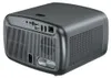 The back of a dark gray projector is shown against a light gray background. Produktbild-Vorschau