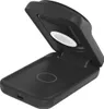 A black wireless charger is shown open on a white background. Voir les images du produit