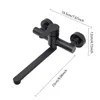 A black kitchen faucet with dimensions indicated by lines and text. Produktbild-Vorschau