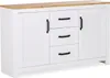 Commode Moderne Buffet Blanc 150 cm en Bois Chêne Massif Voir les images du produit 1