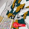 3D-Wandkunst aus Holz, Weltkarte, große Wanddekoration aus Produktbild-Vorschau 9