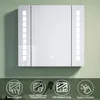 SONNI 60 × 65 cm Aluminium Spiegelschrank Touch Schalter Produktbild-Vorschau 1