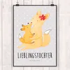 Mr. & Mrs. Panda Bild Fuchs Mama DIN A2 - Grau Pastell - Produktbild-Vorschau 2