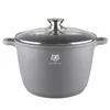 A gray pot with a glass lid and silver handles, set against a white background. Náhľad obrázku produktu
