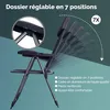 CASARIA® Lot de 4x Chaises de Jardin Pliantes en Aluminium Voir les images du produit 3