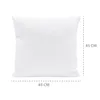 A white pillow is shown against a white background with dimensions indicated by dashed lines and text. Podgląd zdjęcia produktu