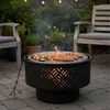 Braciere Relaxdays, Ø 66 cm, con griglia, coperchio, Anteprima dell’immagine prodotto 2