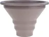 A taupe-colored funnel with a wide opening and a ribbed lower section. Voir les images du produit