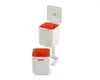 A white and orange two-tiered recycling bin with its lid open, shown against a white background. Podgląd zdjęcia produktu