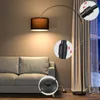 Bogenlampe Bogenleuchte Stehlampe Stoff beige Design E27 Produktbild-Vorschau 8