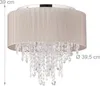 Relaxdays Deckenlampe Kristall, Lampenschirm aus Organza, Produktbild-Vorschau 4