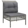 5-tlg. Garten-Lounge-Set mit Kissen Grau Poly Rattan , Produktbild-Vorschau 4