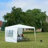 Relaxdays Pavillon 3x3 m, 2 Seitenteile, Metall Gestell, PE Produktbild-Vorschau 2