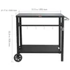 A black outdoor grill serving cart with dimensions indicated. Produktbild-Vorschau
