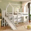 Hochbett mit Lattenrost und Rutsche, 90x200 cm, Kinderbett Produktbild-Vorschau 3