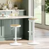 2 tabourets de bar | Couleur : bois et blanc | Dimensions : Voir les images du produit 2